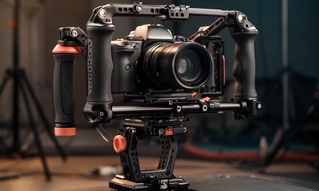 Rig base per mirrorless con cage, maniglie e piastra su set interno